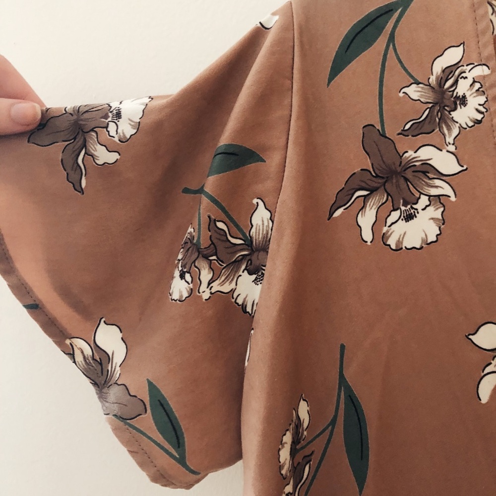Satin Floral Wrap Dress - Picture 2 of 4